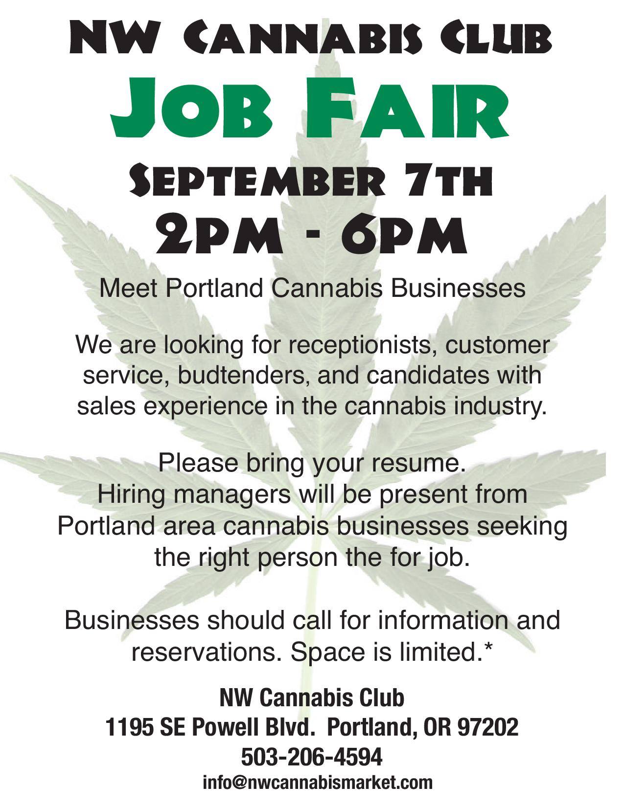 NW Cannabis Club Job Fair This September Cannabis Chronicles